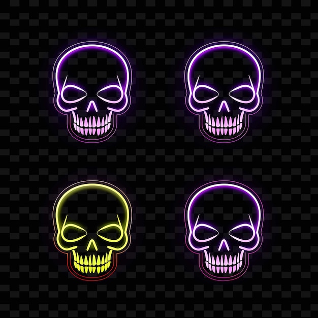 PSD png creative emoji neon line современные элементы дизайна для ярких и захватывающих произведений искусства