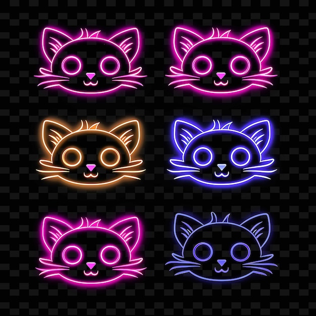 Png creative emoji neon line современные элементы дизайна для ярких и захватывающих произведений искусства