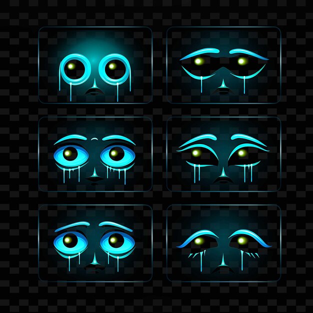 Png creative emoji neon line современные элементы дизайна для ярких и захватывающих произведений искусства