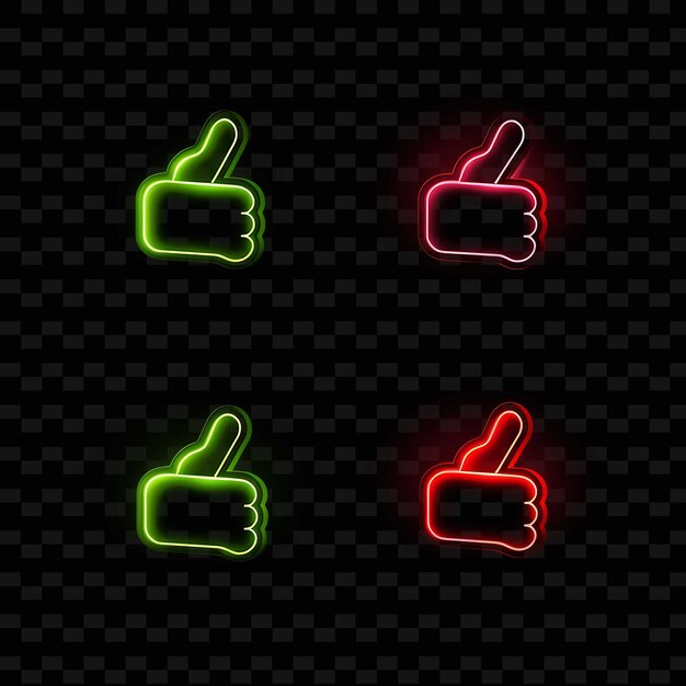 PSD png creative emoji neon line современные элементы дизайна для ярких и захватывающих произведений искусства