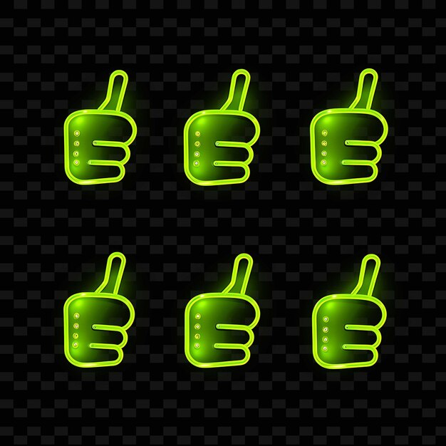 PSD png creative emoji neon line современные элементы дизайна для ярких и захватывающих произведений искусства