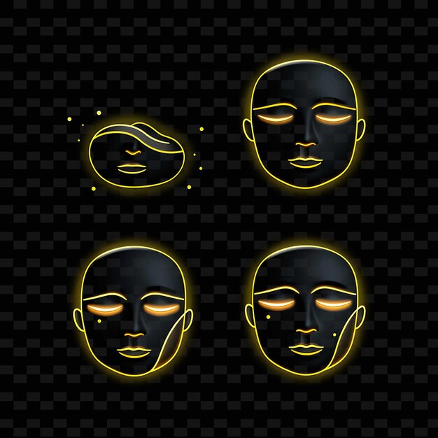 Png creative emoji neon line modern design elements for vibrant and captivating artworks