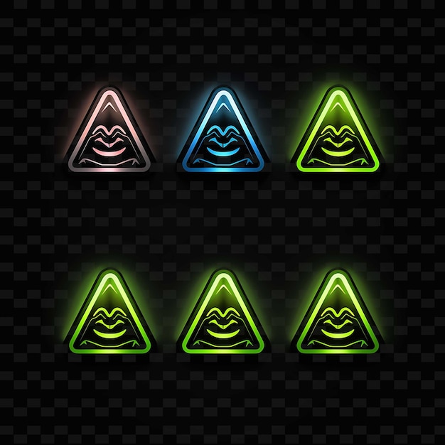 PSD png creative emoji neon line modern design elements for vibrant and captivating artworks