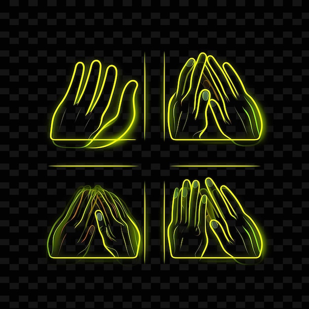 Png creative emoji neon line modern design elements for vibrant and captivating artworks