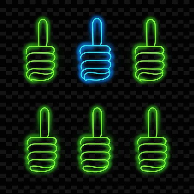 Png creative emoji neon line modern design elements for vibrant and captivating artworks