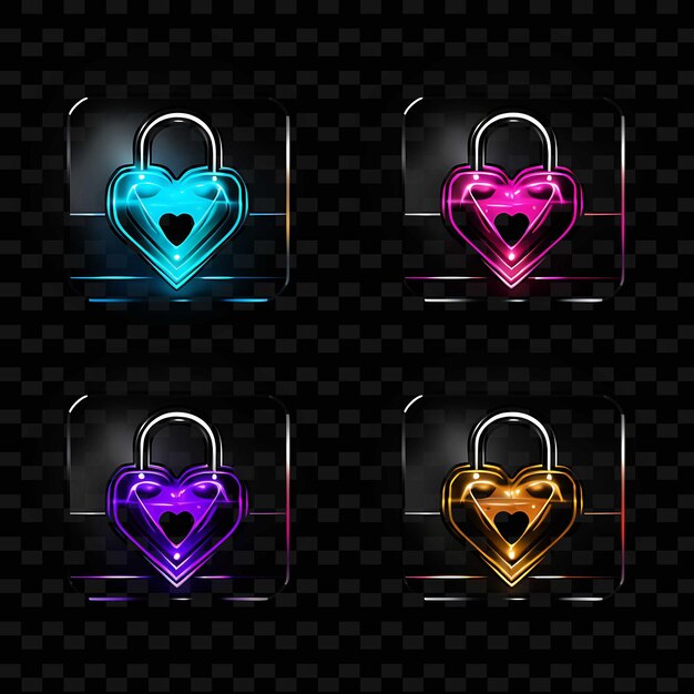 Png creative emoji neon line modern design elements for vibrant and captivating artworks