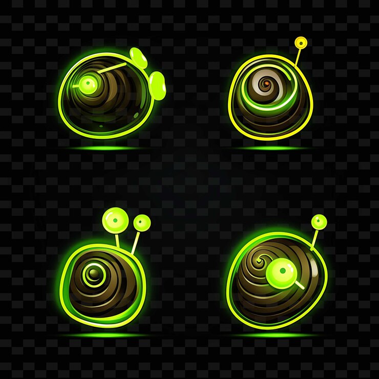 PSD png creative emoji neon line modern design elements for vibrant and captivating artworks