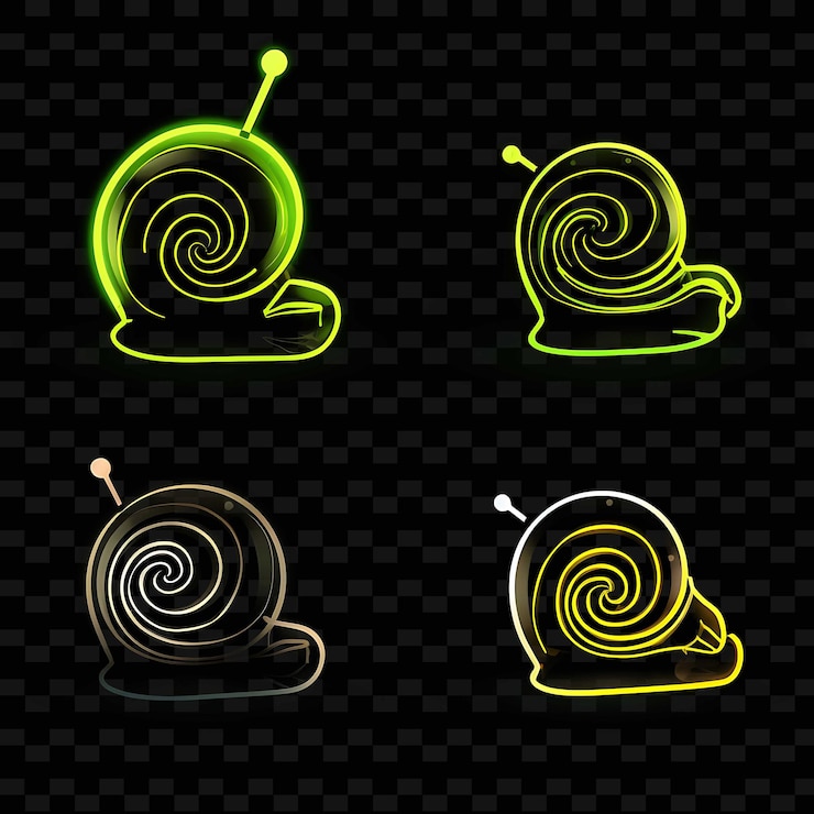 PSD png creative emoji neon line modern design elements for vibrant and captivating artworks