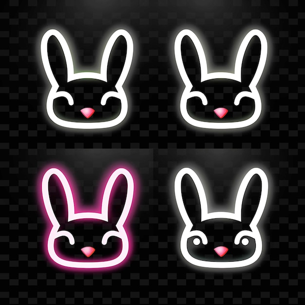 Png creative emoji neon line moderne ontwerpelementen voor levendige en boeiende kunstwerken