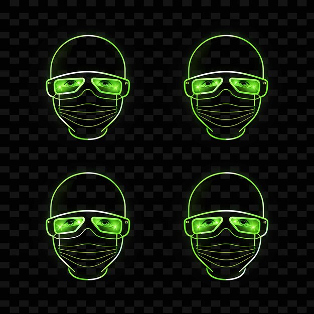 PSD png creative emoji neon line moderne ontwerpelementen voor levendige en boeiende kunstwerken