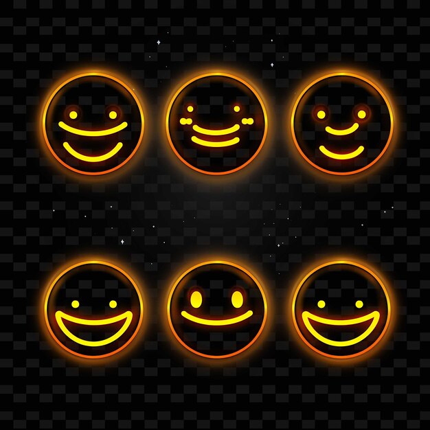 Png creative emoji neon line moderne ontwerpelementen voor levendige en boeiende kunstwerken