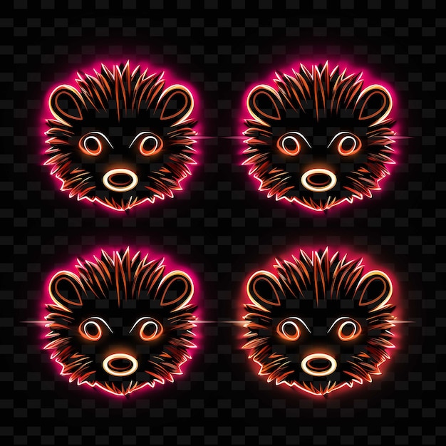 PSD png creative emoji neon line nowoczesne elementy projektowe dla żywych i fascynujących dzieł sztuki