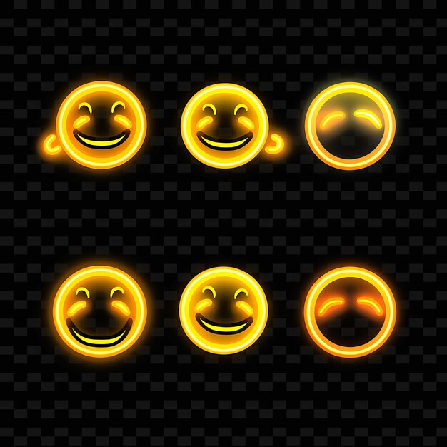 Png Creative Emoji Neon Line Nowoczesne Elementy Projektowe Dla żywych I Fascynujących Dzieł Sztuki