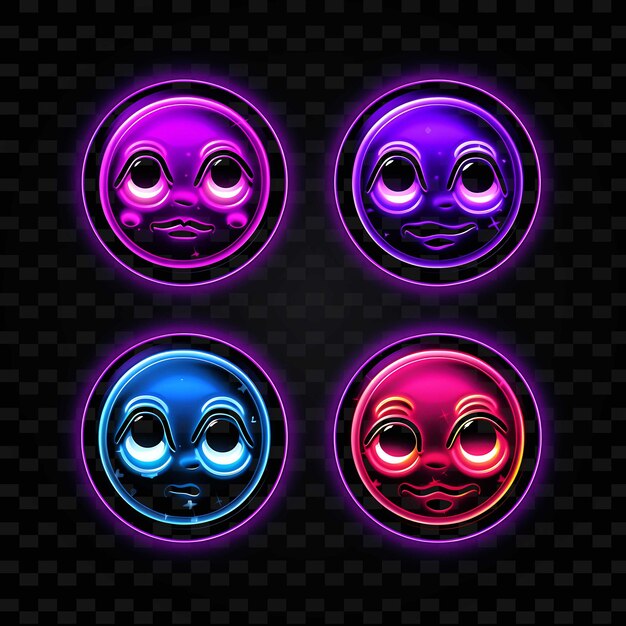 Png Creative Emoji Neon Line Nowoczesne Elementy Projektowe Dla żywych I Fascynujących Dzieł Sztuki