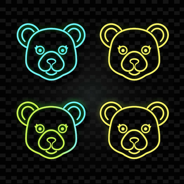 PSD png creative emoji neon line nowoczesne elementy projektowe dla żywych i fascynujących dzieł sztuki