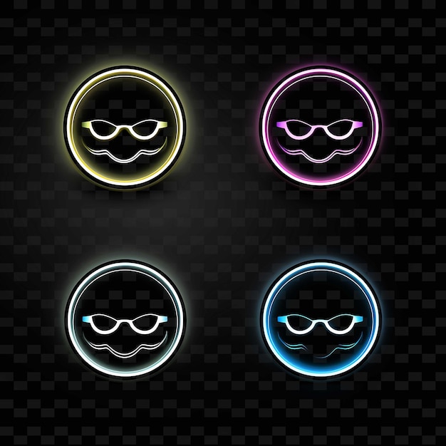 Png Creative Emoji Neon Line Nowoczesne Elementy Projektowe Dla żywych I Fascynujących Dzieł Sztuki