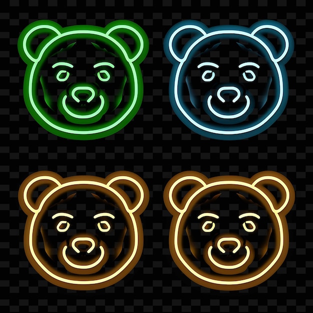 PSD png creative emoji neon line nowoczesne elementy projektowe dla żywych i fascynujących dzieł sztuki