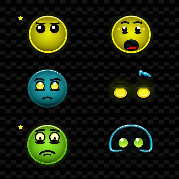 Png Creative Emoji Neon Line Nowoczesne Elementy Projektowe Dla żywych I Fascynujących Dzieł Sztuki