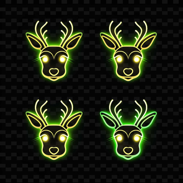 PSD png creative emoji neon line nowoczesne elementy projektowe dla żywych i fascynujących dzieł sztuki