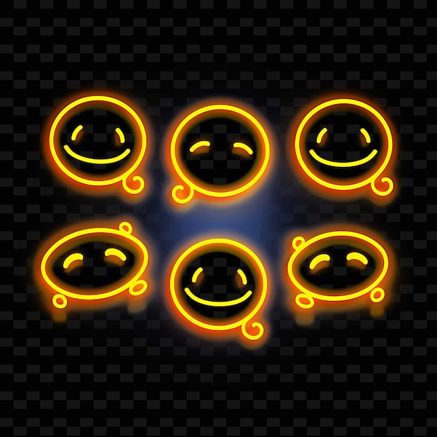 PSD png creative emoji neon line nowoczesne elementy projektowe dla żywych i fascynujących dzieł sztuki