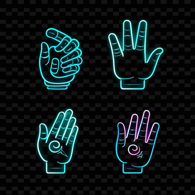 PSD png creative emoji neon line nowoczesne elementy projektowe dla żywych i fascynujących dzieł sztuki