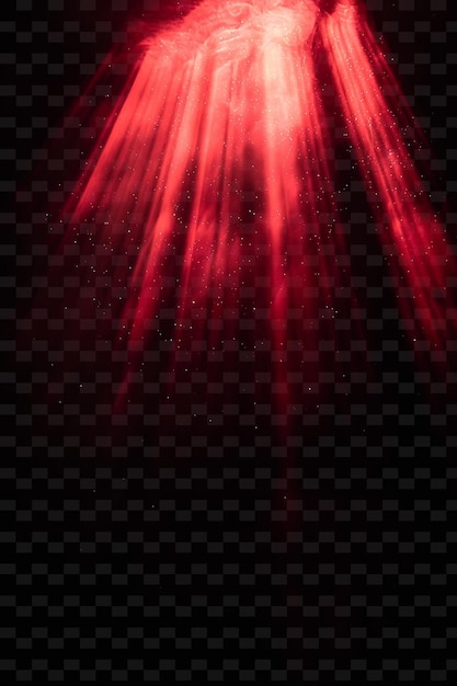PSD png crepuscular light rays met zacht licht en rode zonsopgang kleur neon transparante y2k collecties