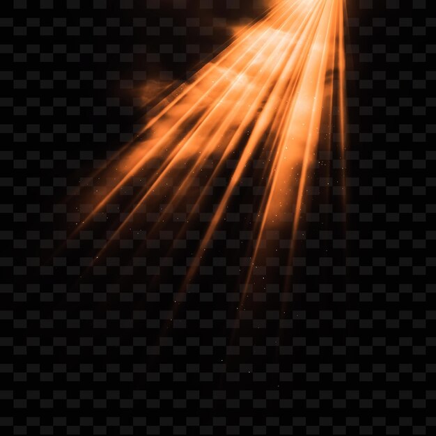 PSD png crepuscular light rays with sunset light and orange warm col neon transparent y2k collections