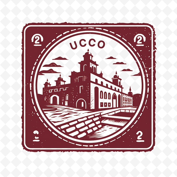 PSD png cusco city with monochrome maroon color inca ruins decoratio handdrawn watercolor landscapes