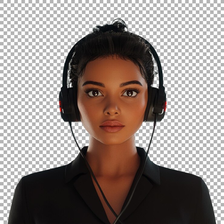 PSD png customer service representative agent on transparent background