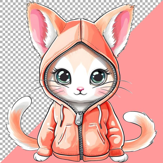 PSD png of cute sticker style zipper animal on transparent background ai generated