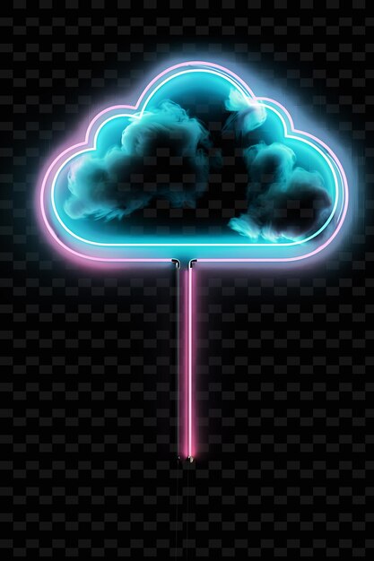 PSD png cyber neon futuristisch ontwerp eyecatching neon sign art voor reclame en digitale marketing