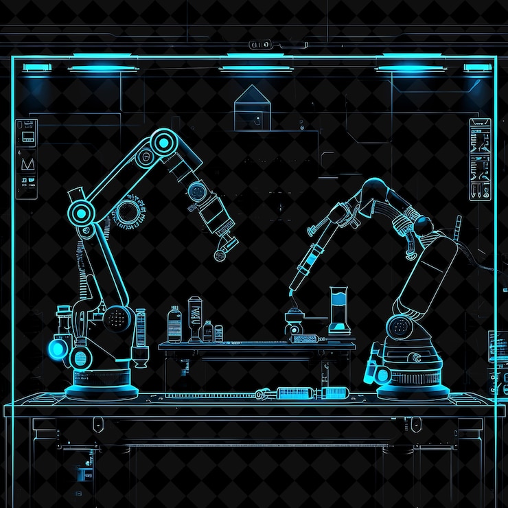 PSD png cybernetic laboratory frame with hbar symbol laboratory equi y2k neon shape on dark background
