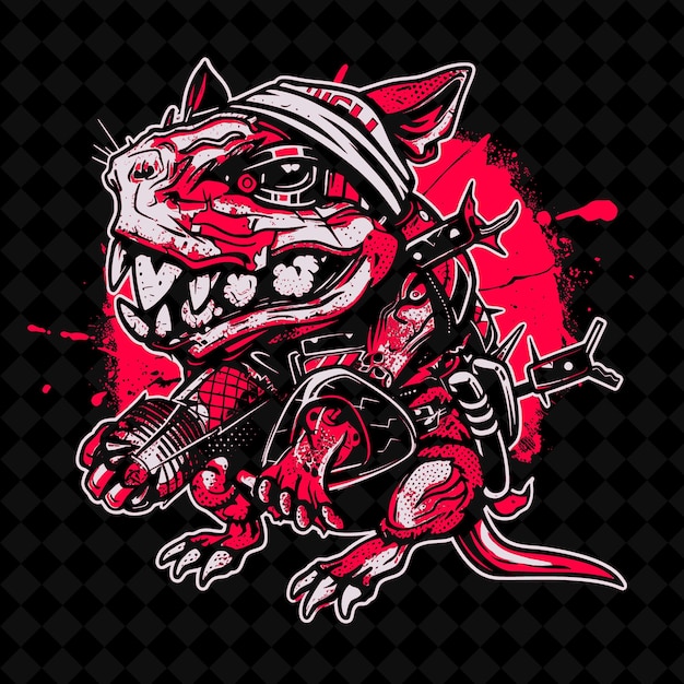 Png cybernetic shrew with metal teeth and a powerful bite wearin animal mascot outline collections