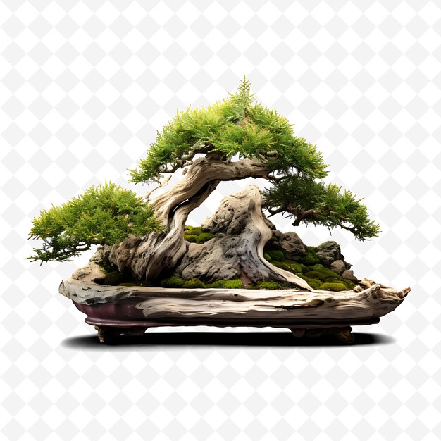 PSD png cypress bonsai tree teak pot scale like leaves evergreen the transparent diverse trees decor