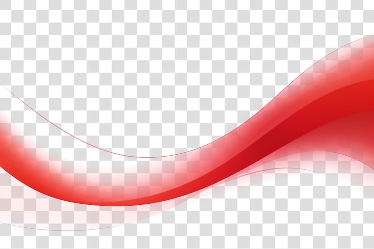 PSD png czerwona abstrakcyjna granica fali przejrzyste tło
