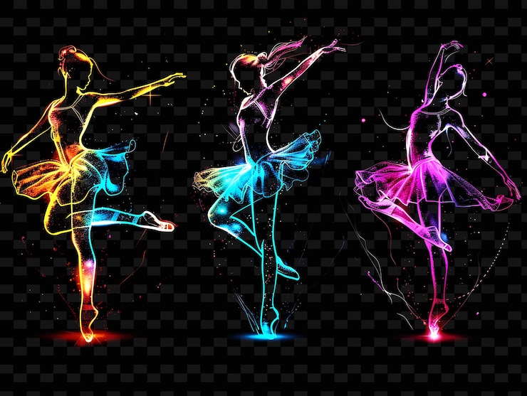 PSD png dance tape decal z obrazami butów baletowych i tancerzy gr creative neon y2k shape decorativea