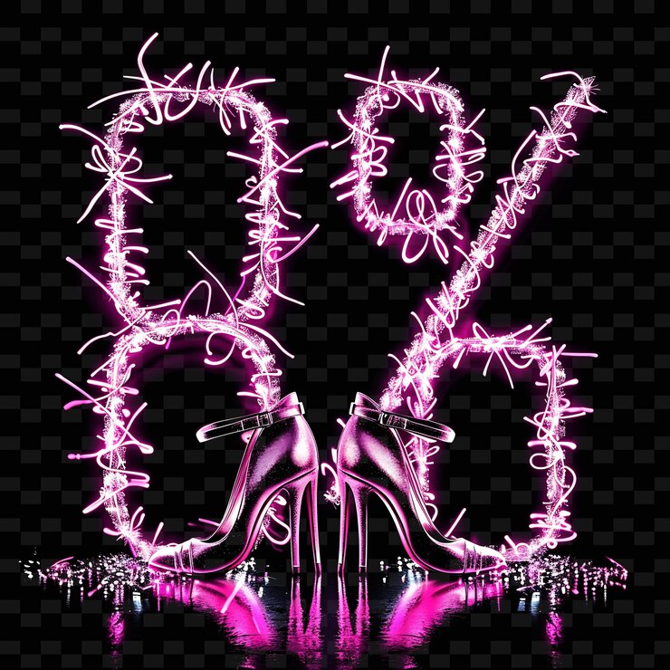 PSD png dazzling neon sparkle of 85 text in a sparkling pink with ne unique decoration idea