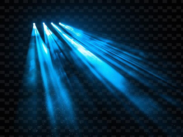 PSD png diffracted light rays with bent light and blue spectral colo neon transparent y2k collections