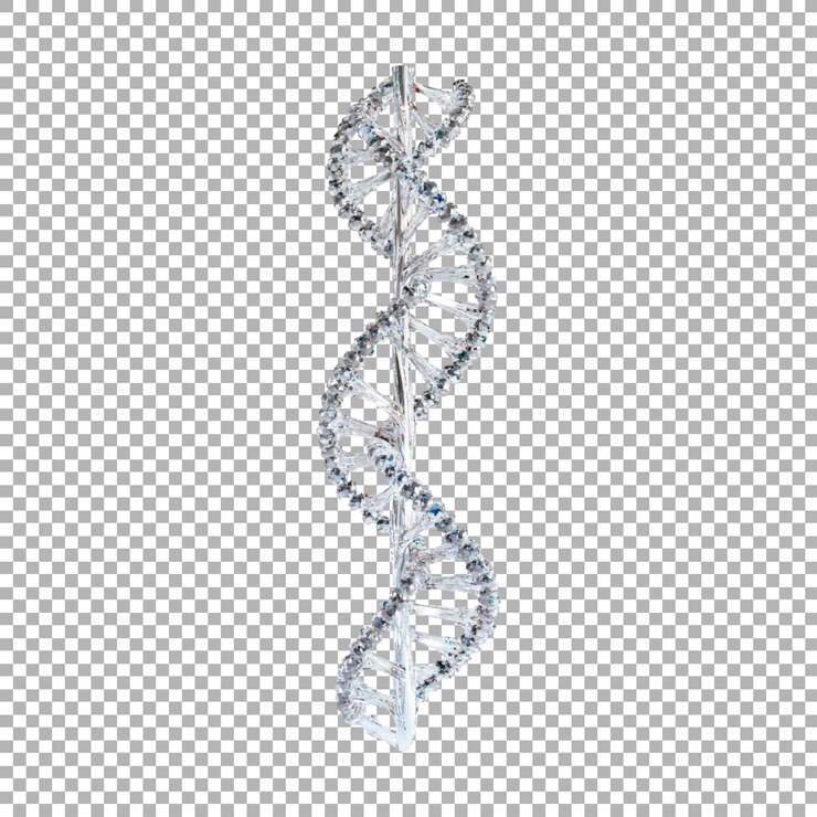 PSD png dna model on transparent background ai generated