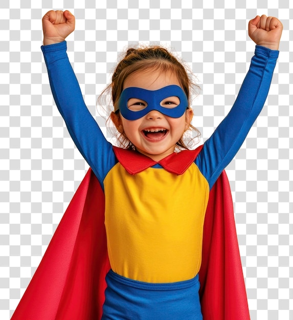 PNG Een gelukkig kind gekleed als een superheld achtergrond uitdrukking kostuum