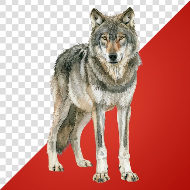 PNG Een wolf illustratie aquarel realistisch