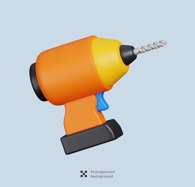 Png Electric Drill Izolowany Koncepcja Ikony Minimalnego Sprzętu Budowlanego Ilustracja 3d