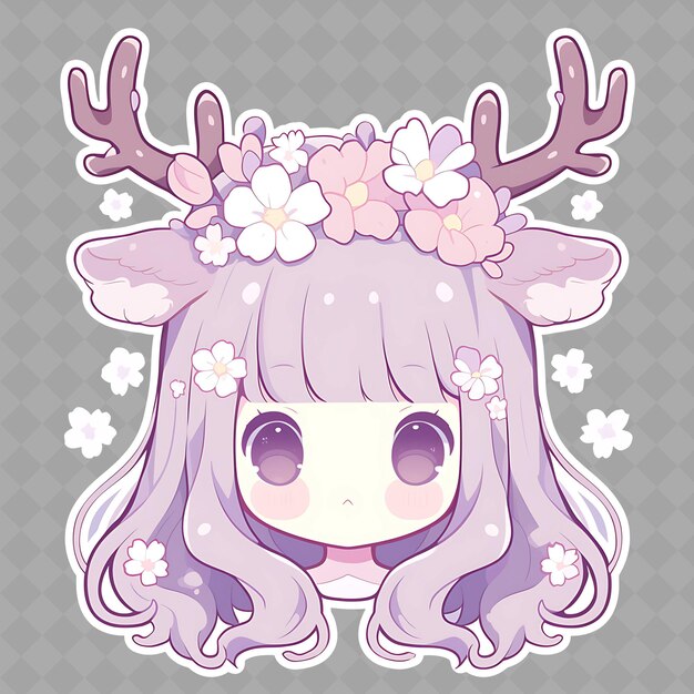 Png Enchanting I Kawaii Anime Deer Girl Z Rogami Jelenia I Creative Chibi Sticker Collection