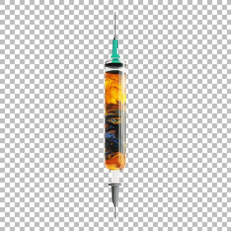 PSD png epoxy syringe against transparent background