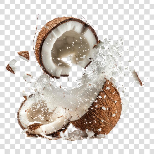 png exploding coconut food background explosion
