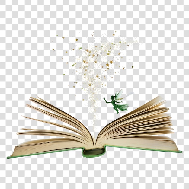 PNG Fairy and fairy dust book reading open