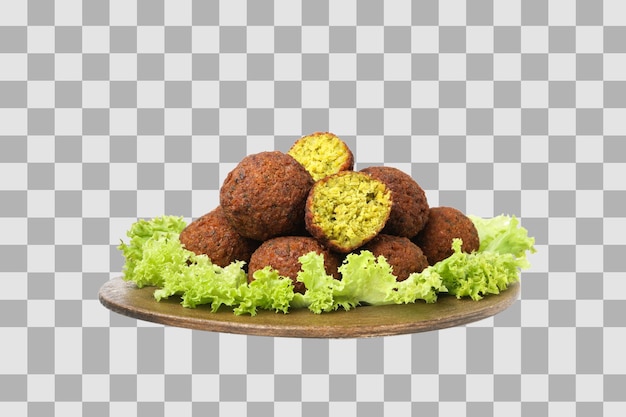 png falafel in a plate isolated on white background