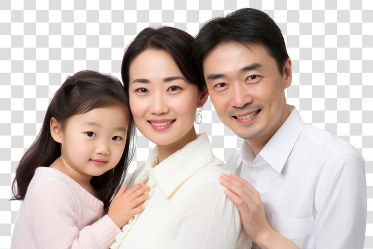 PSD png 가족 어린이 성인 백인 배경