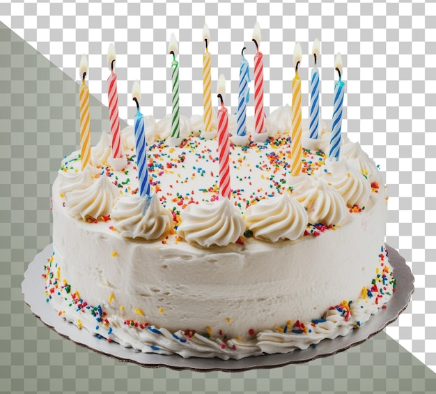png festive birthday cake with candles