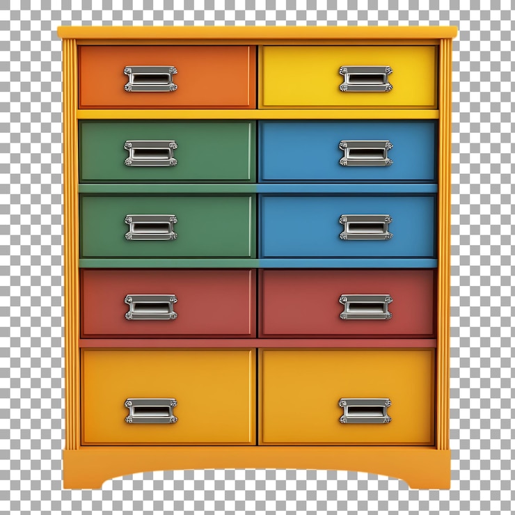 PSD png filing cabinet against transparent background